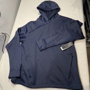 LEG3ND Men's Navy Blue Performance Hoodie With Zipper Kangaroo Pocket NWT Size L
